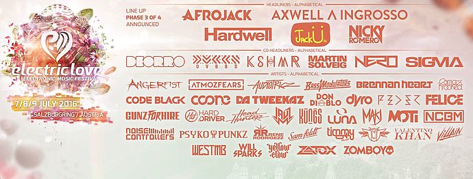 Electric Love - Line Up Phase 3