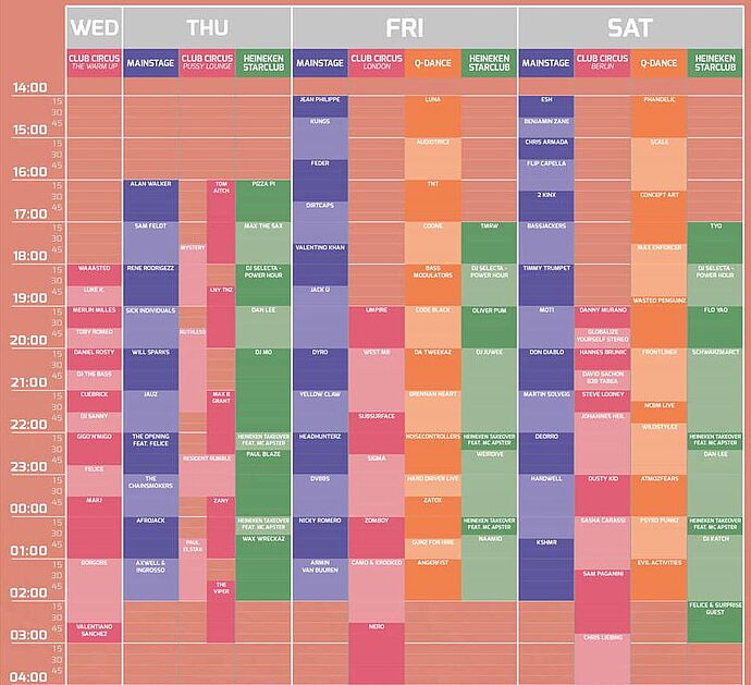 Electric Love Festival 2016 - Timetable