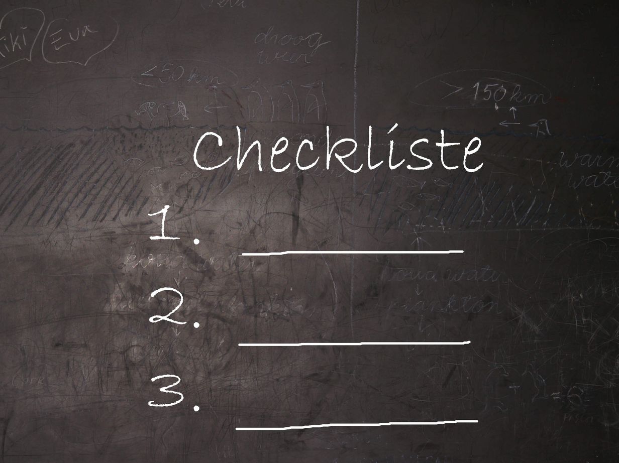 Checkliste Tafel